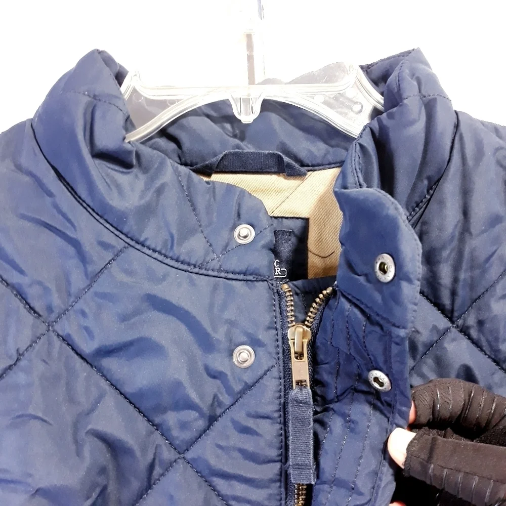 J.Crew Authentic Outewear New York Quilted Blue Jacket Lightweight Size XL